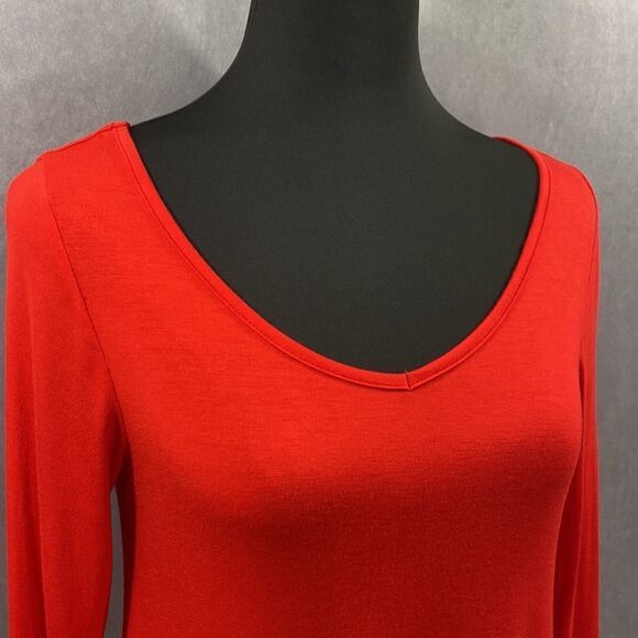 Red Asymmetrical Hemline Dress  Size Small - Picture 3 of 4